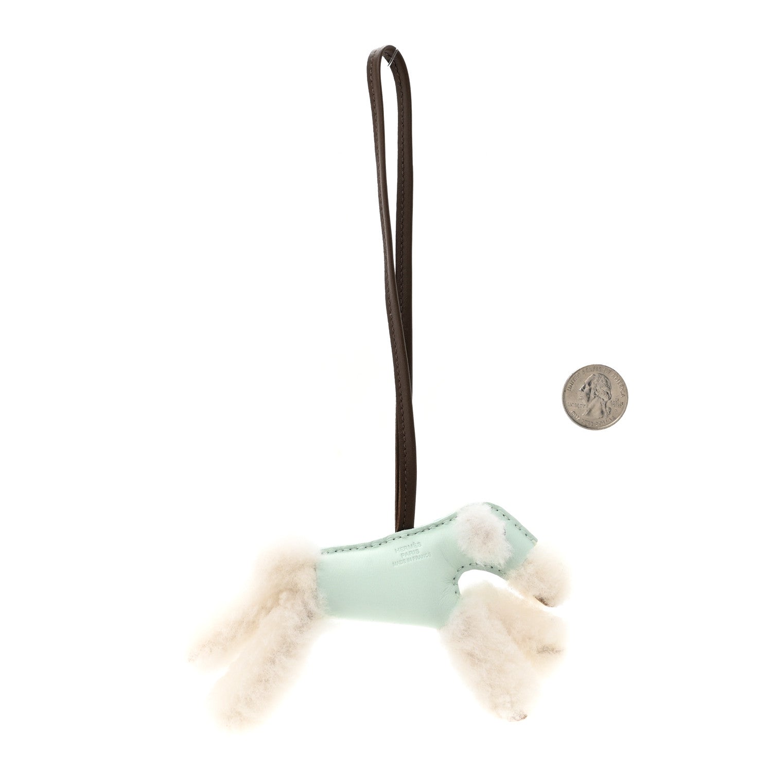 Hermes Milo Lambskin Shearling Budy Charm Vert Fizz 2 of 4