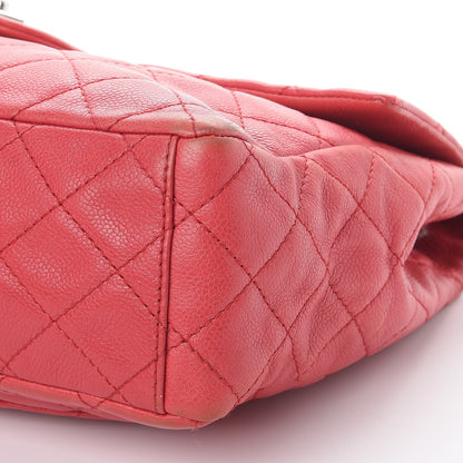 Chanel Washed Caviar Quilted Maxi Single Flap Fuchsia 12 of 13