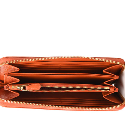 Prada Vitello Move Zip Around Wallet Papaya 4 of 4