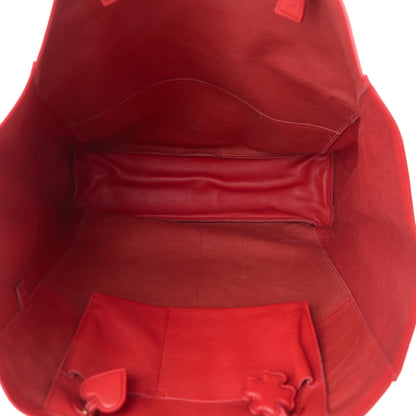 Saint Laurent Calfskin Lucky Chyc Tote Red 7 of 9