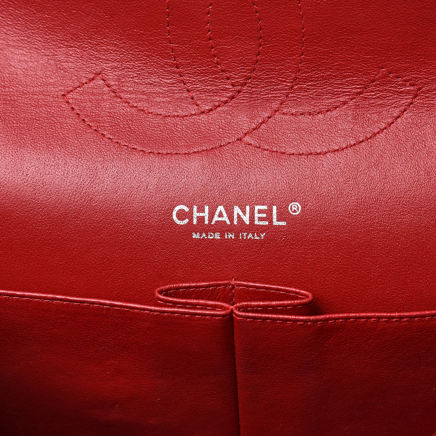 Patent Quilted Jumbo Double Flap Dark Red