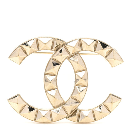 Chanel Studded CC Pin Brooch Gold 1 of 5