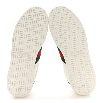 Gucci Calfskin Crocodile Web Mens Ace Sneakers 8.5 White Green 6 of 9