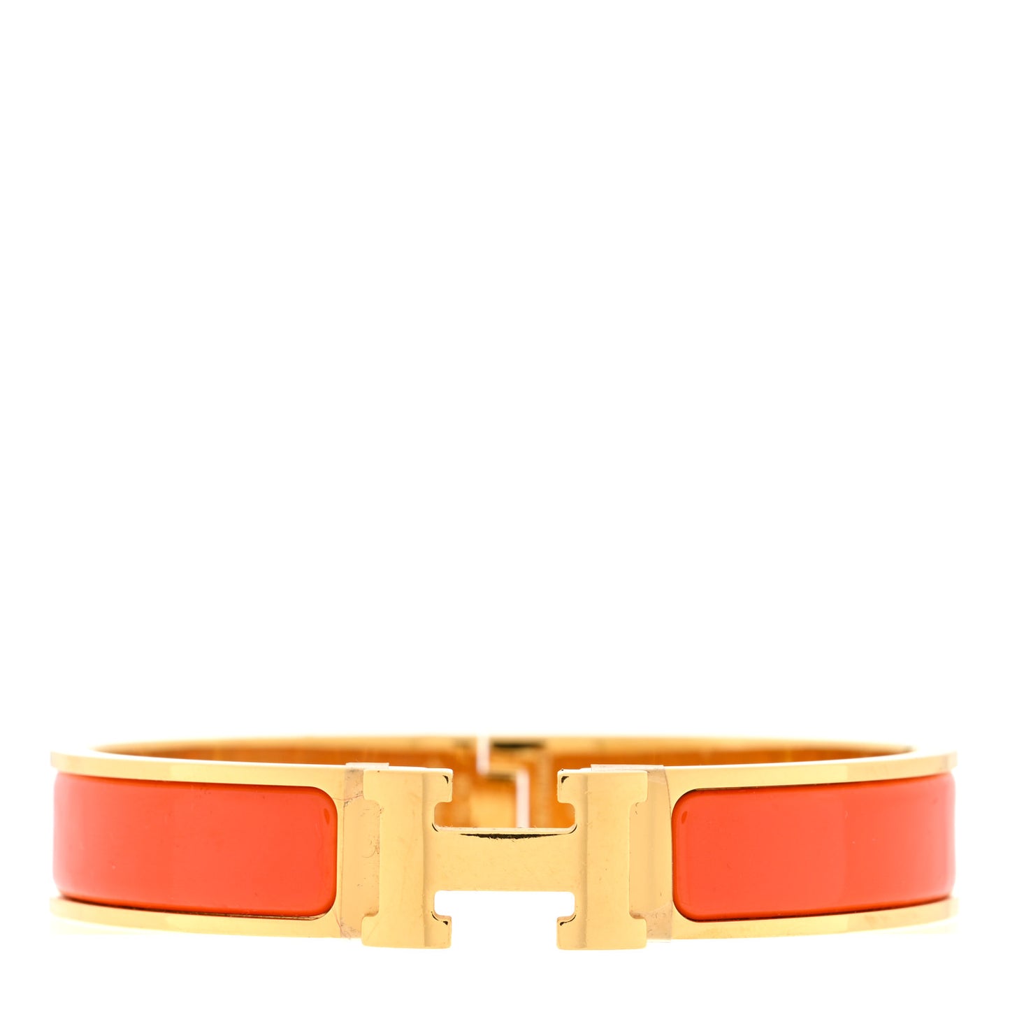 Enamel Narrow Clic Clac H Bracelet GM Orange Fruite
