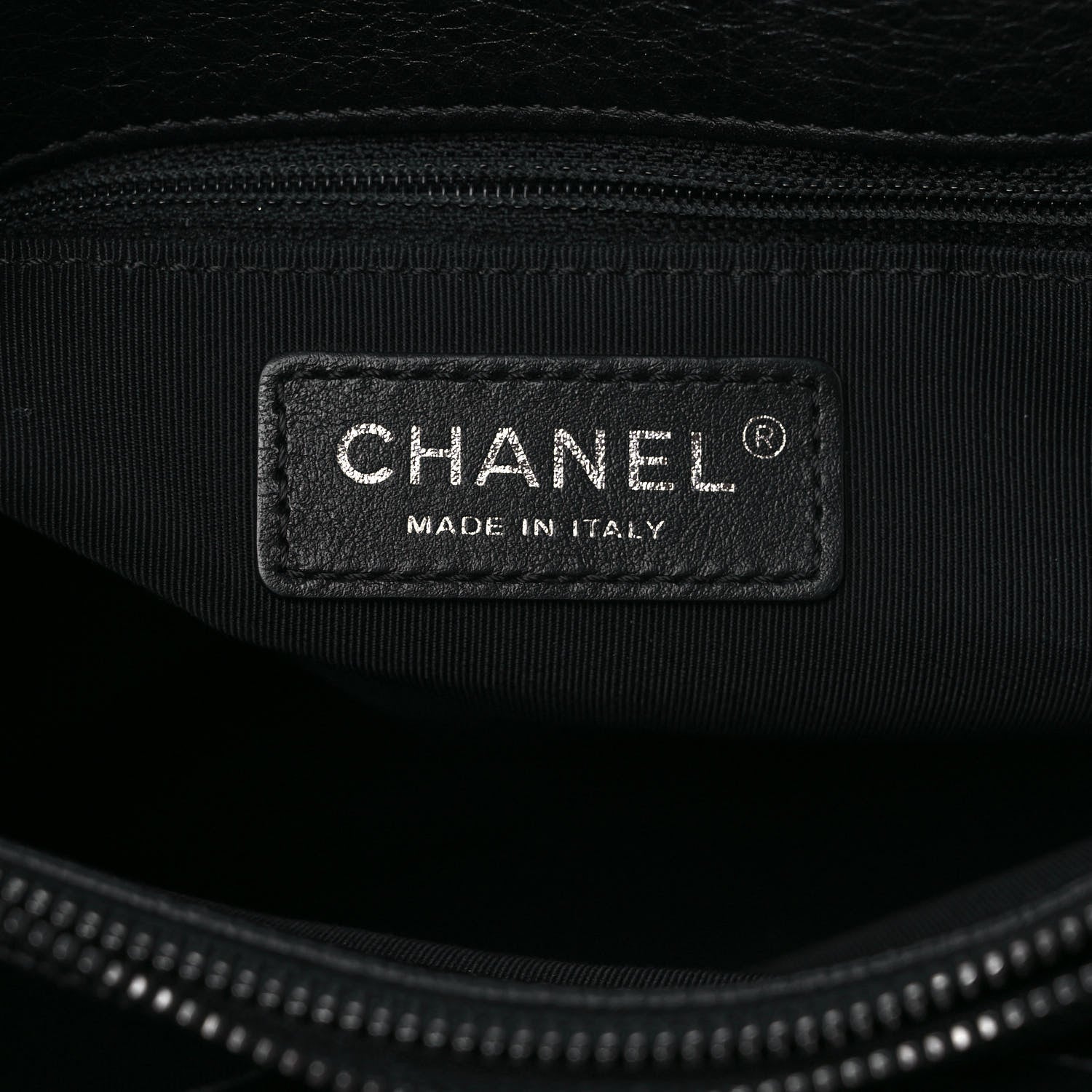 Chanel Metallic Grained Calfskin Quilted Large Casual Pocket Tote Black 6 of 9