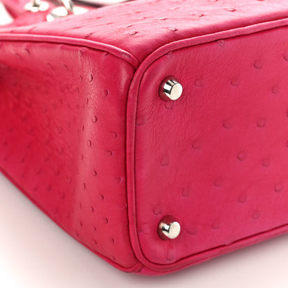 Christian Dior Ostrich Medium Diorissimo Tote Fuchsia 8 of 9