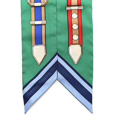 Hermes Silk Grand Tralala Twilly Bleu Ciel Vert 2 of 4