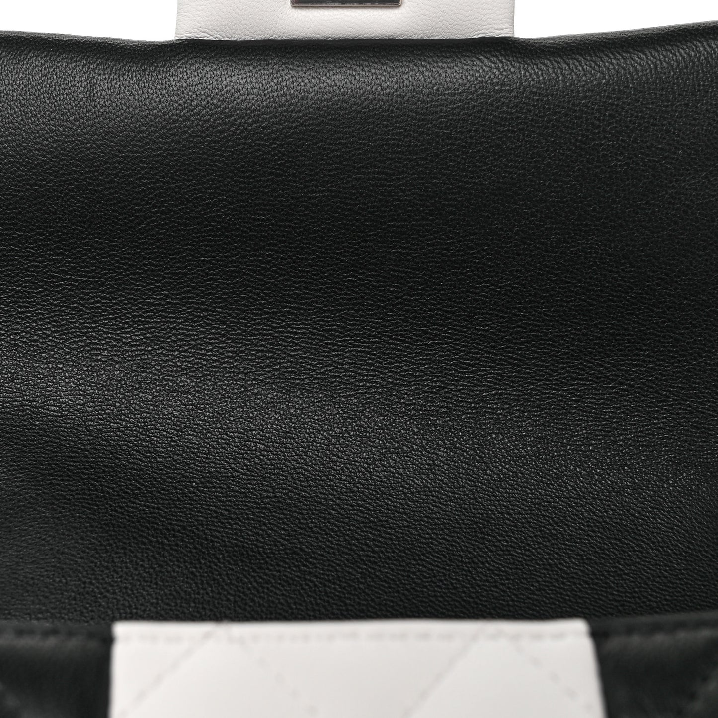Lambskin Quilted Mini Rectangular Flap Black White