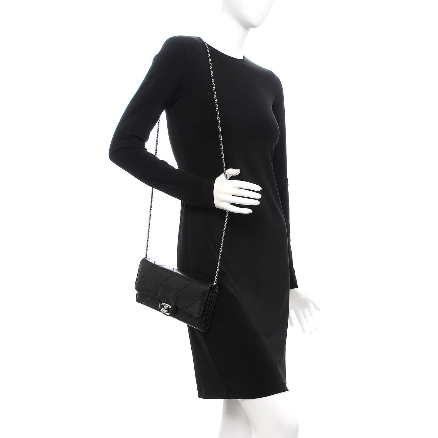 Lambskin Ultimate Stitch Clutch Flap Black