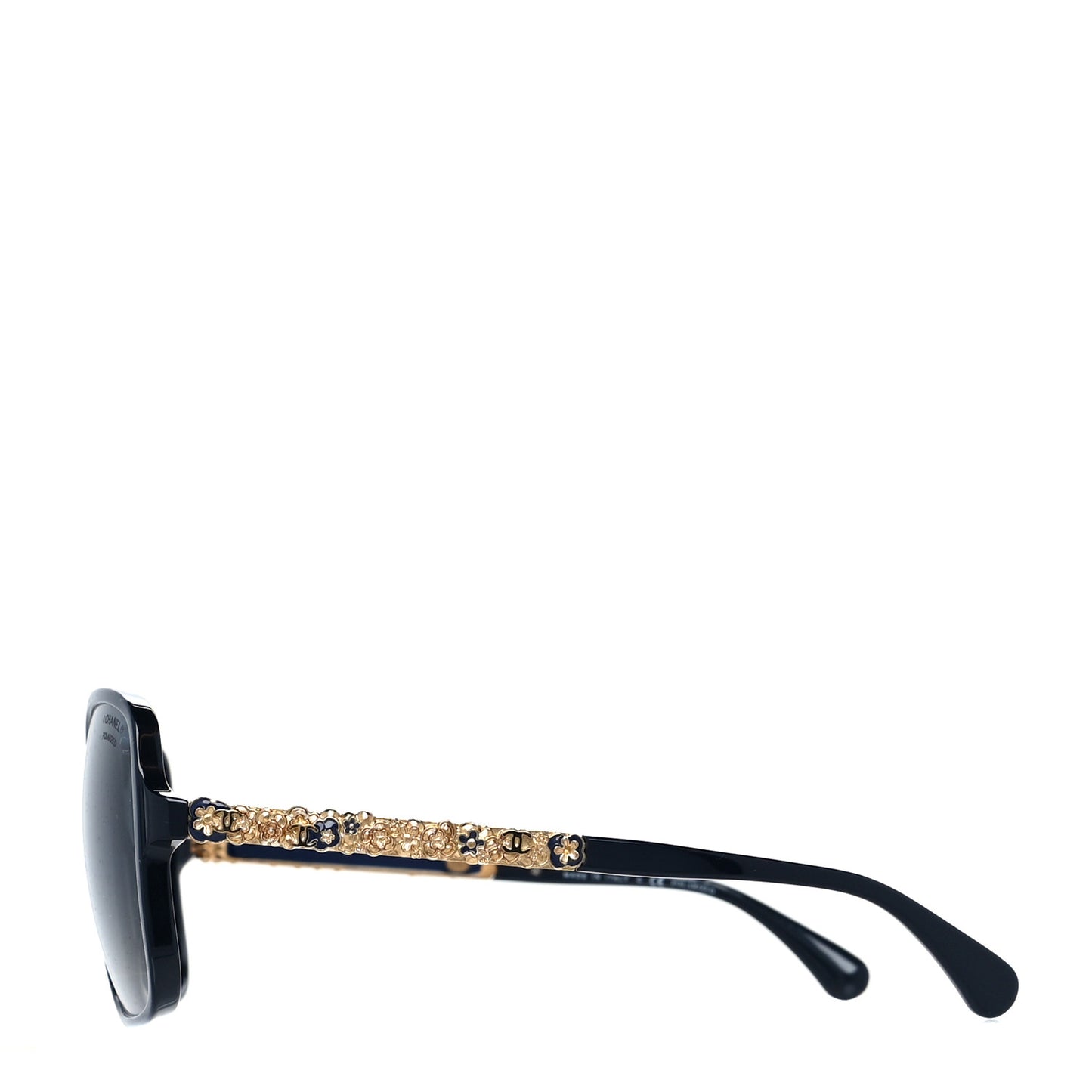 Acetate Polarized Bijou Square Sunglasses 5355 Black