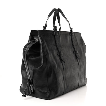 Gucci Calfskin Monochrome Medium Double G Tote Bag Black 3 of 10