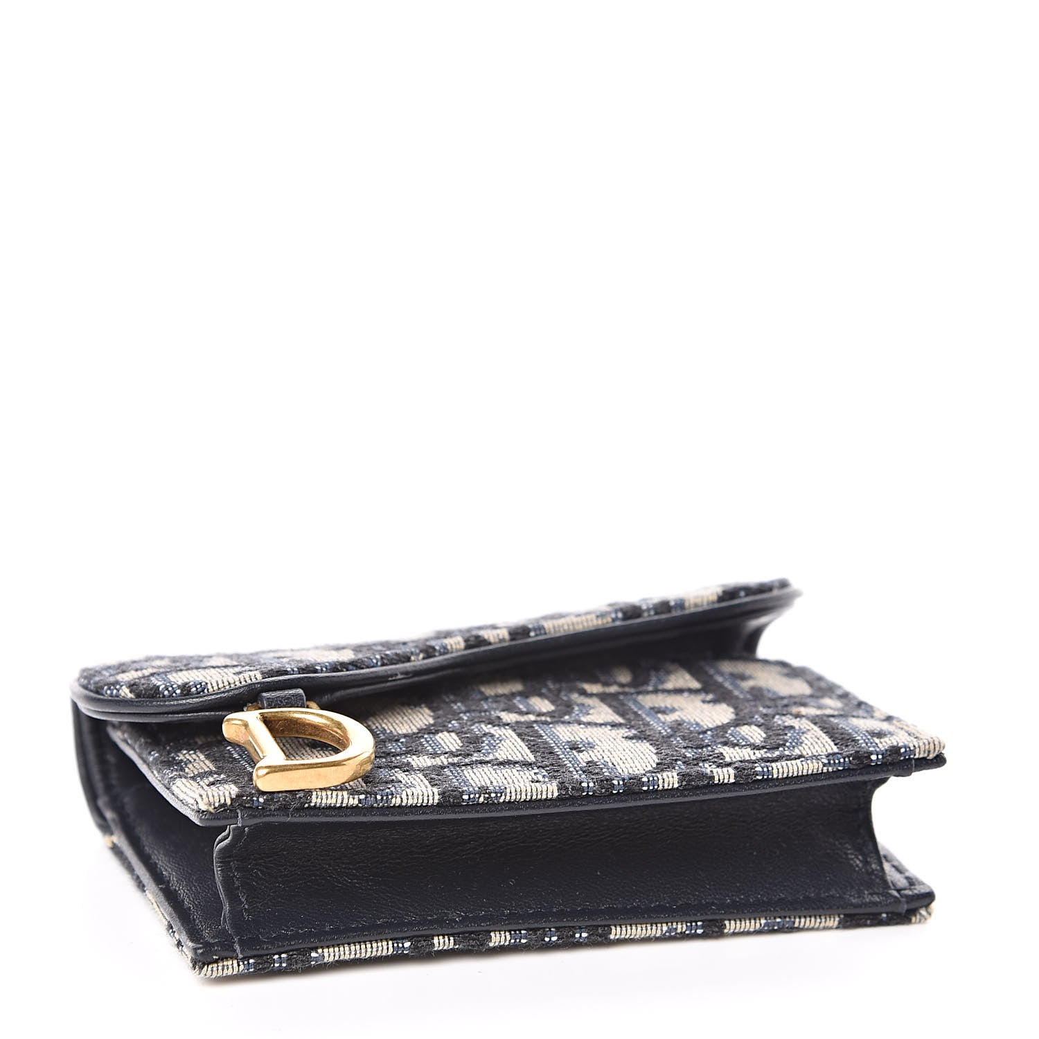 Christian Dior Oblique Saddle Card Holder Blue 4 of 8