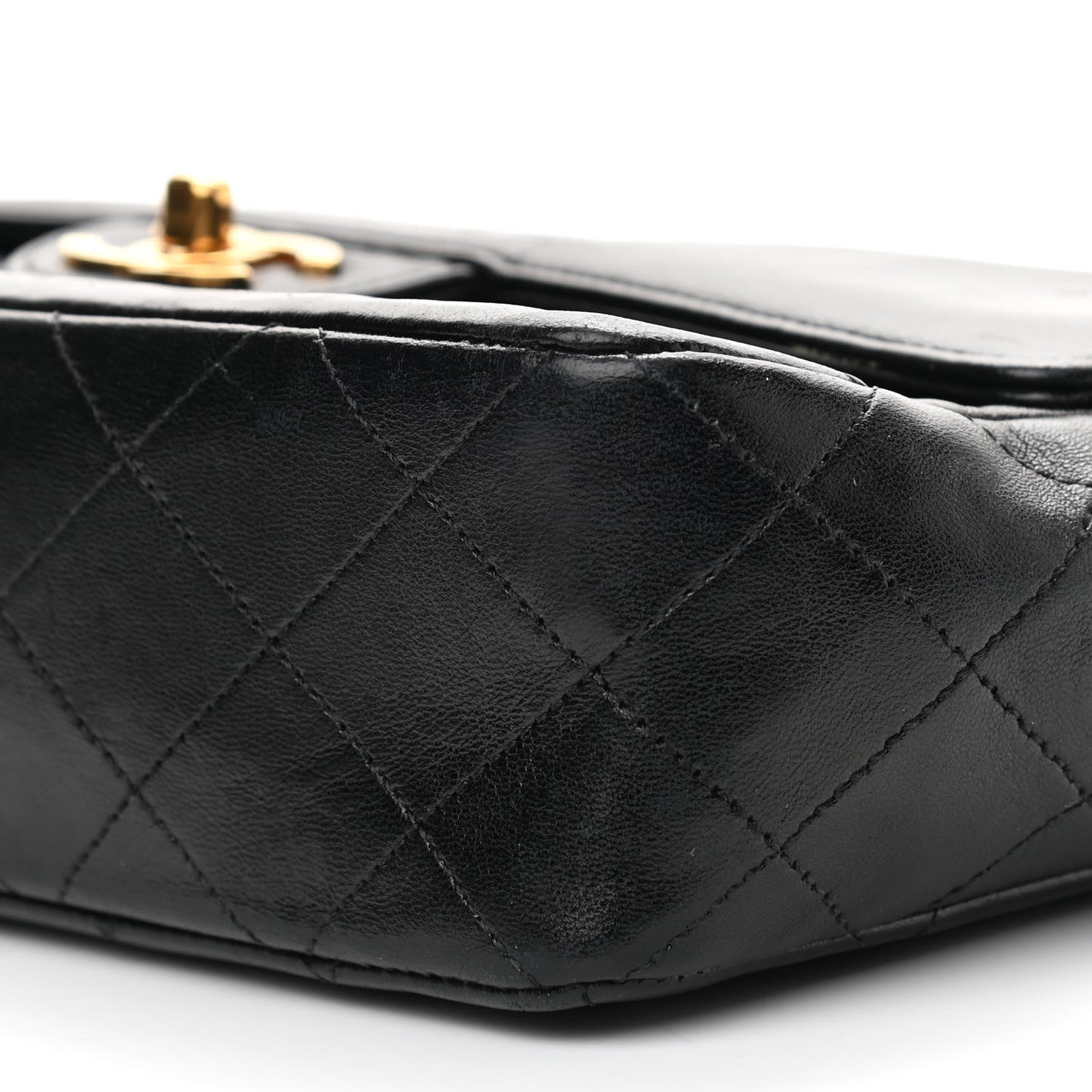 Lambskin Quilted Small Single Flap Black