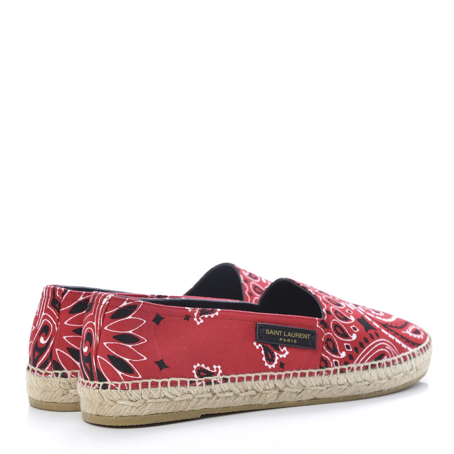Saint Laurent Bandana Print Canvas Espadrilles 39 Red 4 of 9