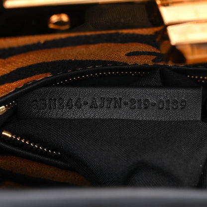 Fendi Vitello King Canvas Chinese New Year Tiger Embroidered Mini Peekaboo Black Dark Yellow 7 of 15