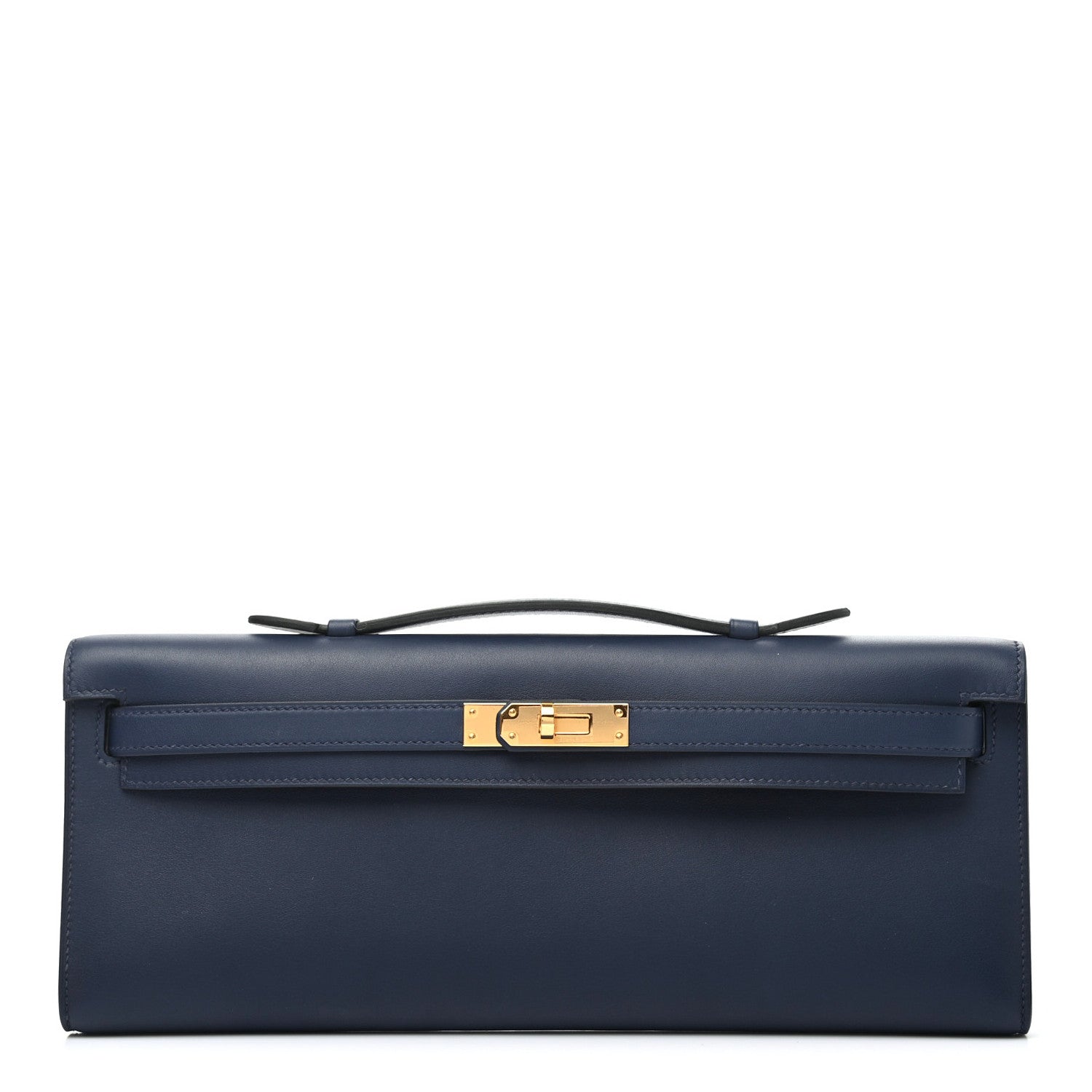 Hermes Swift Kelly Cut Clutch Pochette Bleu Navy 1 of 7