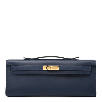 Hermes Swift Kelly Cut Clutch Pochette Bleu Navy 1 of 7