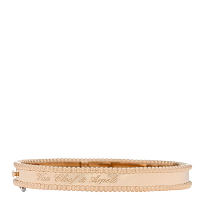 Van Cleef & Arpels 18K Yellow Gold Perlee Signature Bangle Bracelet M 2 of 5