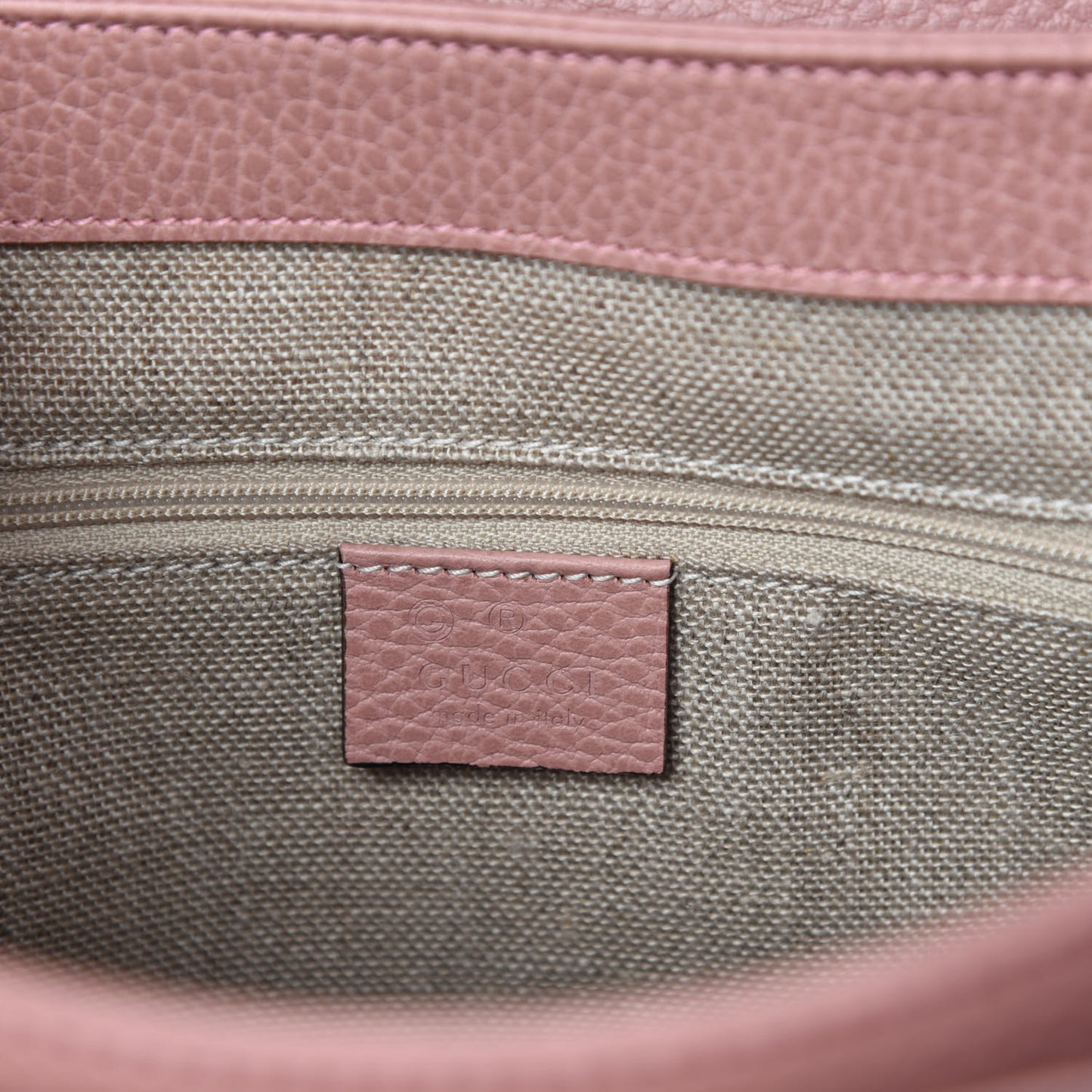 Dollar Calfskin Medium Interlocking G Top Handle Shoulder Bag Soft Pink