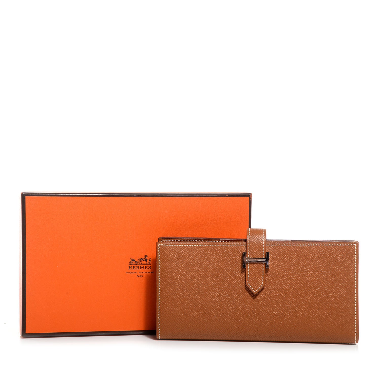 Hermes Epsom Bearn Gusset Wallet Gold 9 of 10