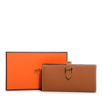 Hermes Epsom Bearn Gusset Wallet Gold 9 of 10