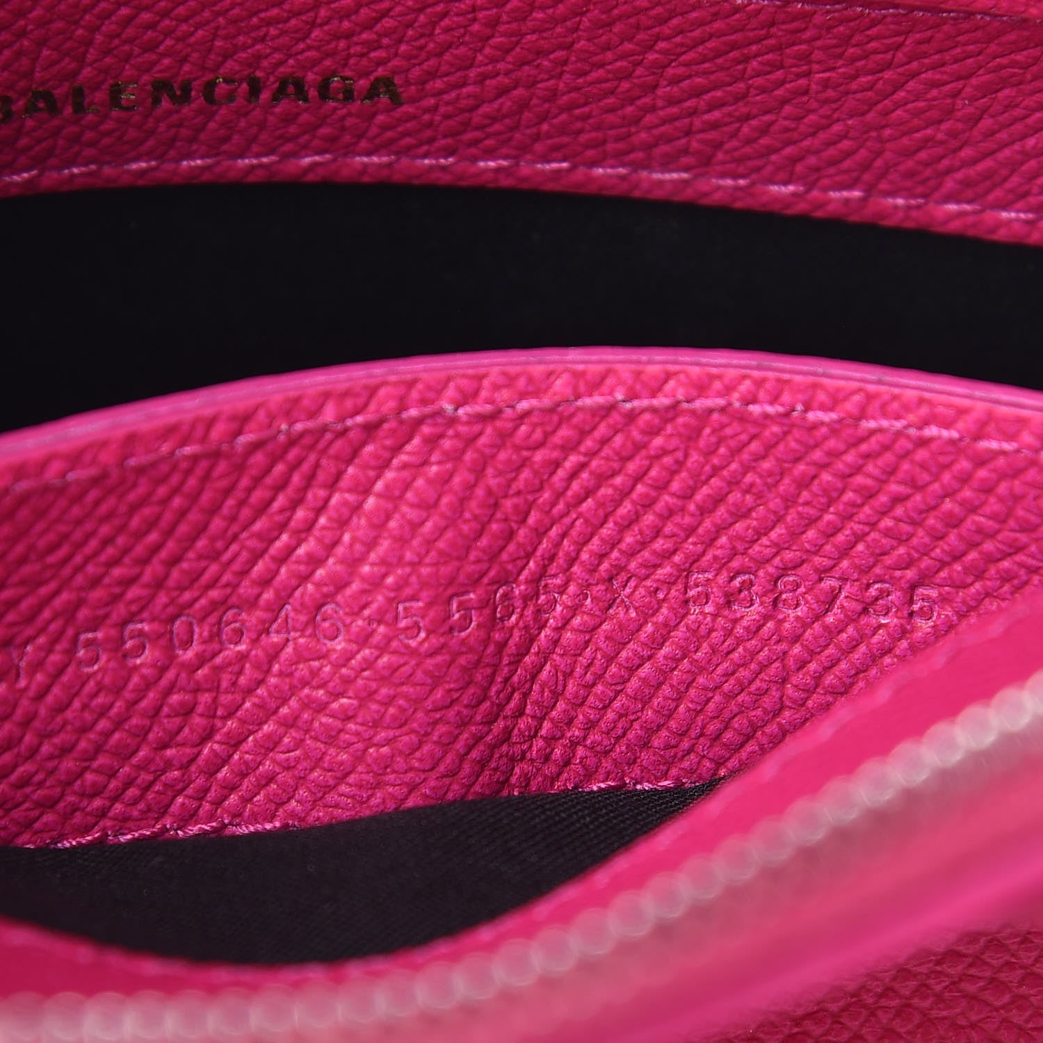 Balenciaga Signature Grained Calfskin Logo XXS Ville Top Handle Bag Fuchsia 9 of 11