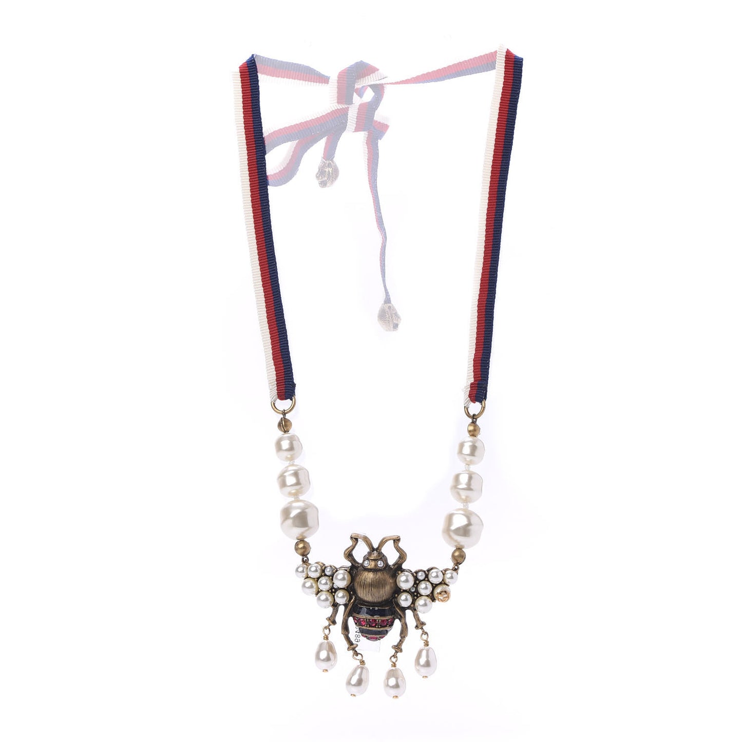 Crystal Pearl GG Sylvie Bee Necklace
