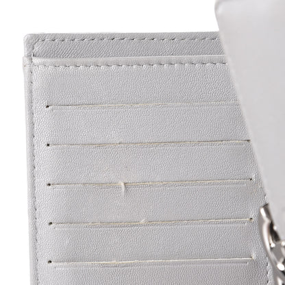 Chanel Goatskin Quilted CC Box Flap Wallet Grey 8 of 11