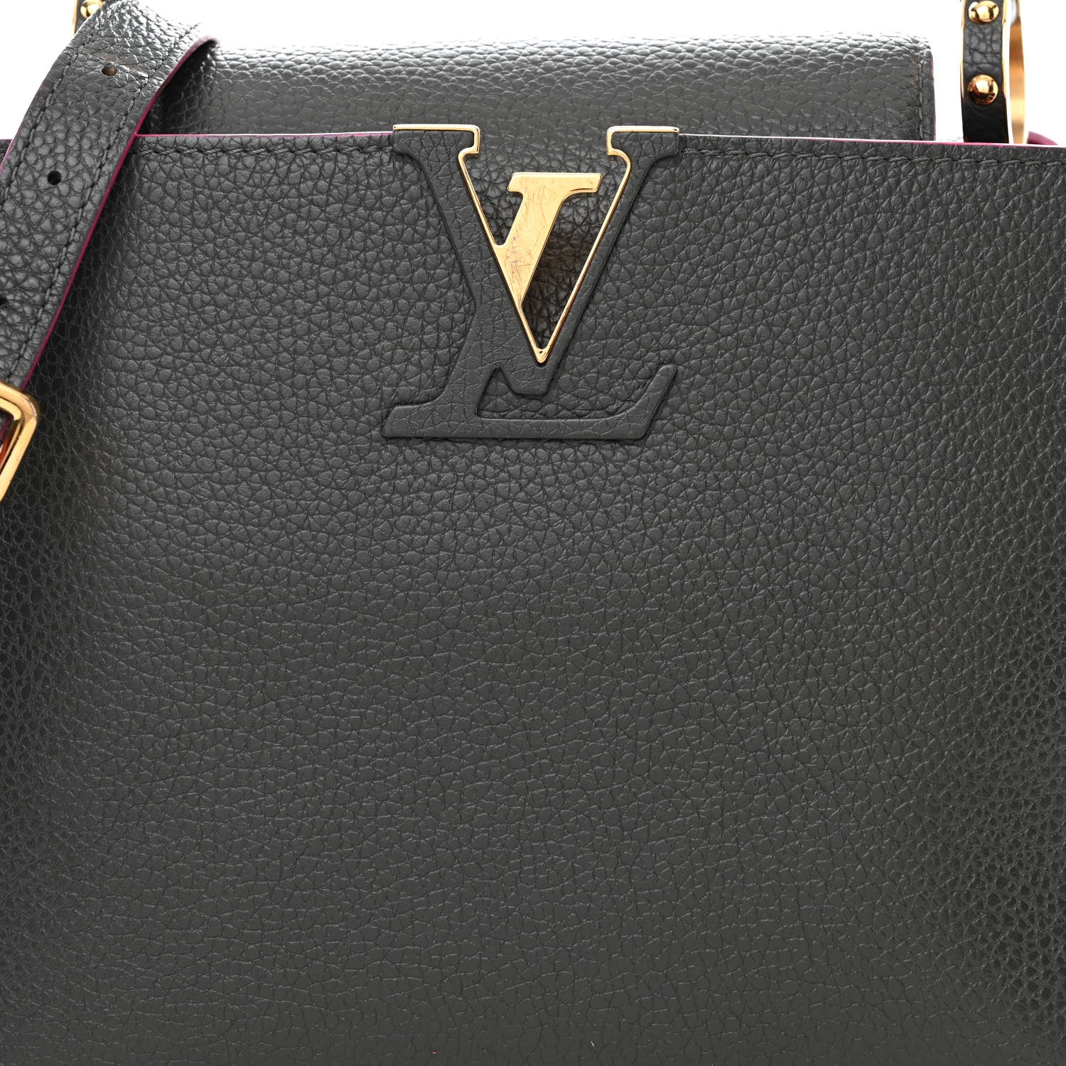 Louis Vuitton Taurillon Capucines PM Grey Pink 7 of 9