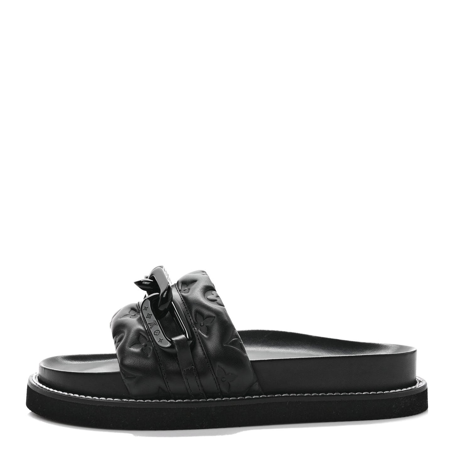 Calfskin Embossed Monogram Sunset Flat Comfort Mule 39 Black