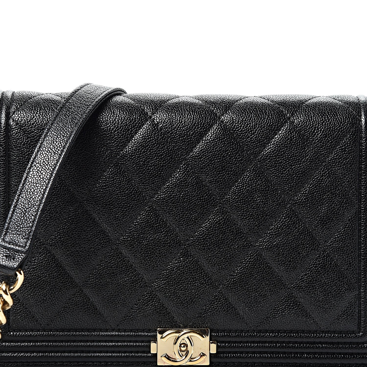 Chanel Caviar Quilted Boy Wallet On Chain WOC Black 7 of 11