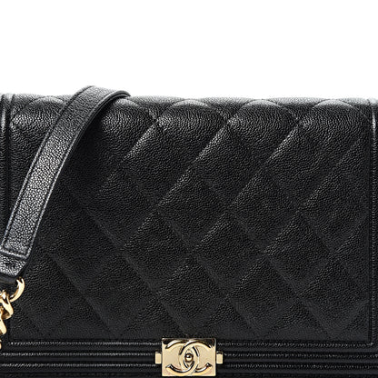 Chanel Caviar Quilted Boy Wallet On Chain WOC Black 7 of 11