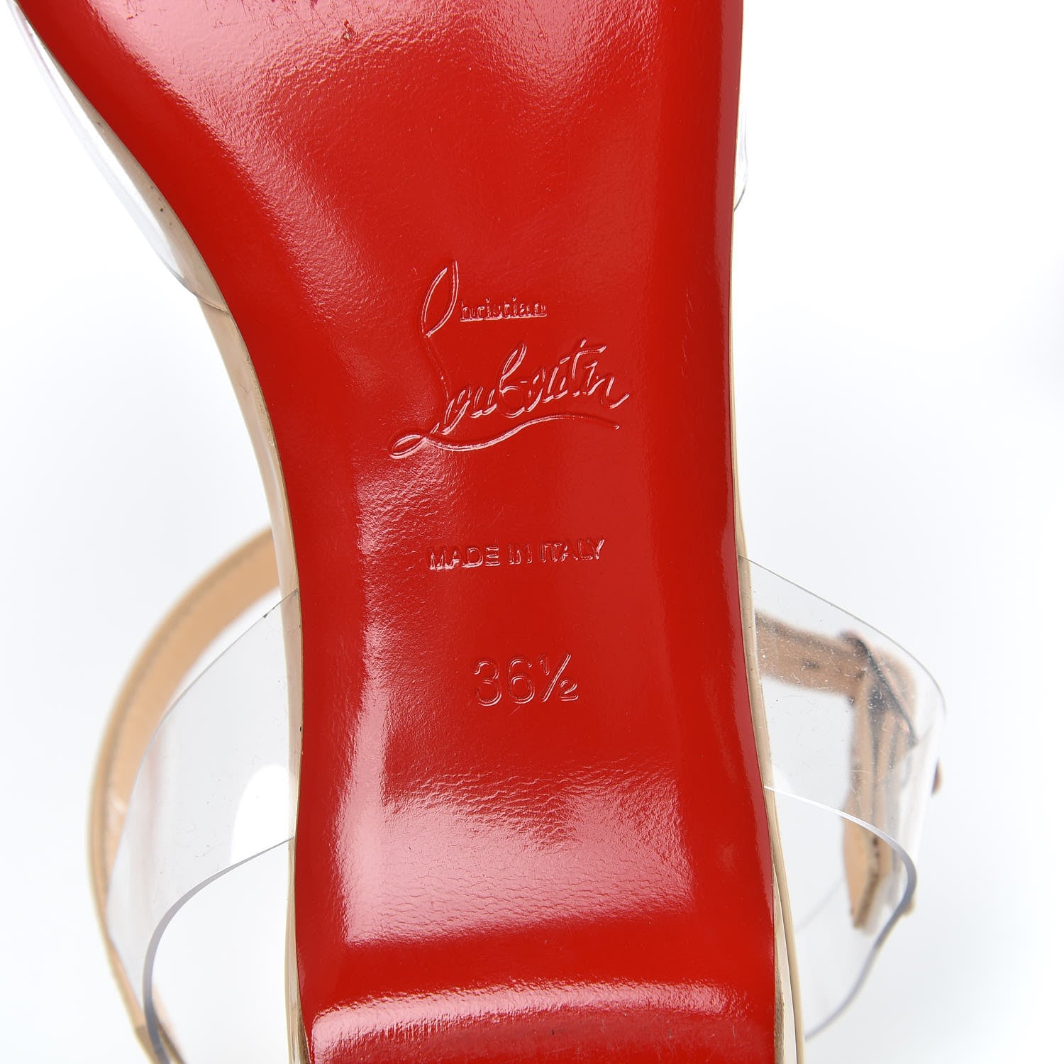 Christian Louboutin Patent PVC Nosy Flats 36.5 Nude Transparent 8 of 13