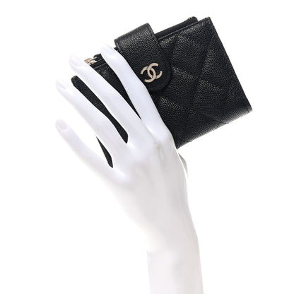 Chanel Caviar Quilted Compact Zipped Pocket Wallet Black 2 of 8