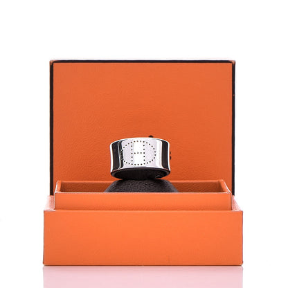 Hermes Sterling Silver Eclipse Ruban Ring GM 52 6 5 of 5