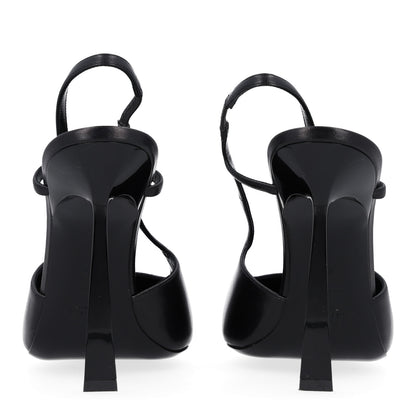 Saint Laurent Smooth Calfskin Jeanne 110 Slingback Pumps 41 Black 6 of 11