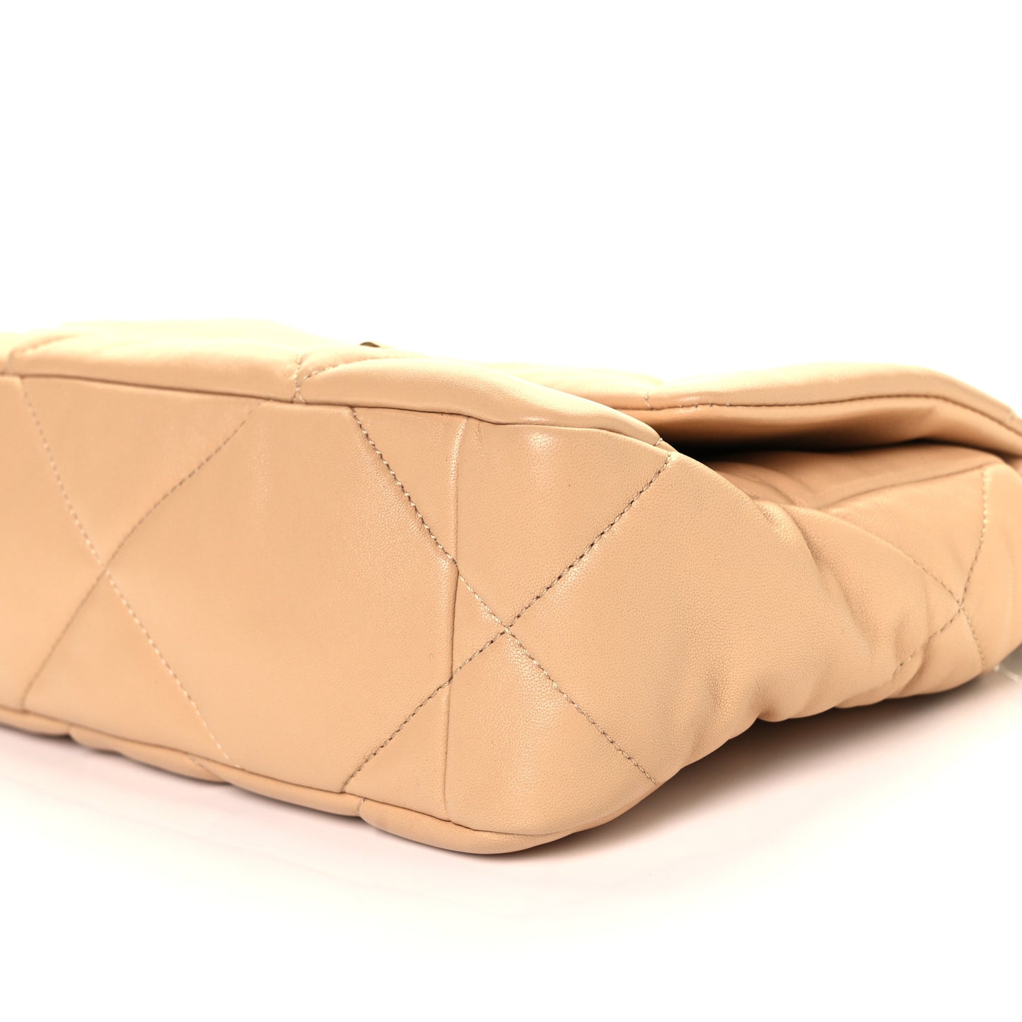Lambskin Quilted Medium Chanel 19 Flap Light Beige