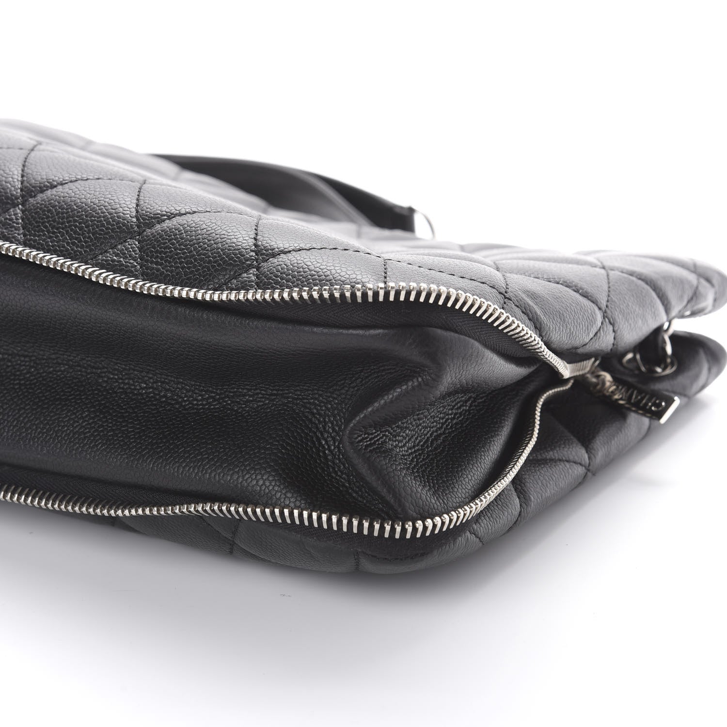 Chanel Caviar Quilted Expandable Zip Shoulder Bag Black 7 of 10