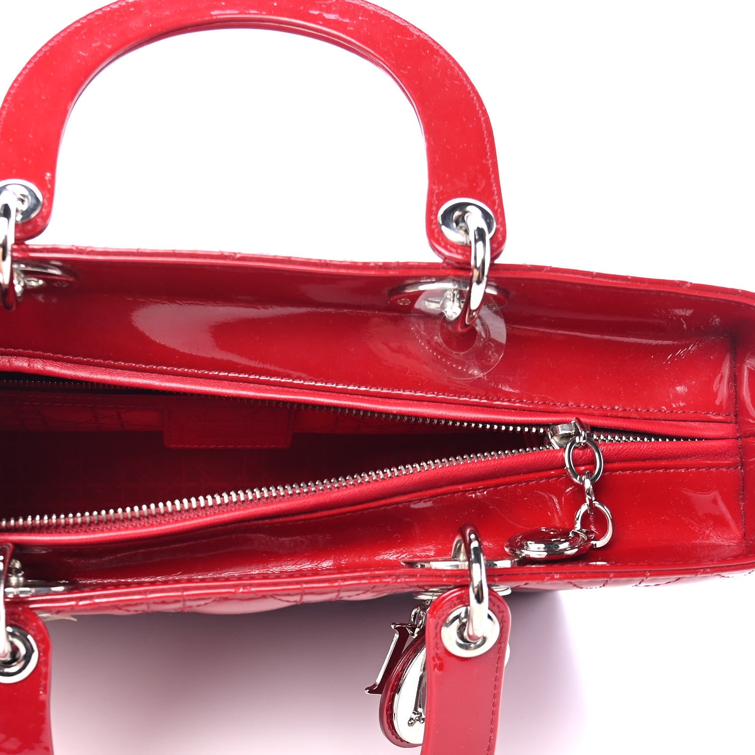 Christian Dior Patent Cannage Large Lady Dior Red 4 of 6