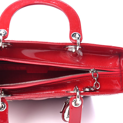 Christian Dior Patent Cannage Large Lady Dior Red 4 of 6