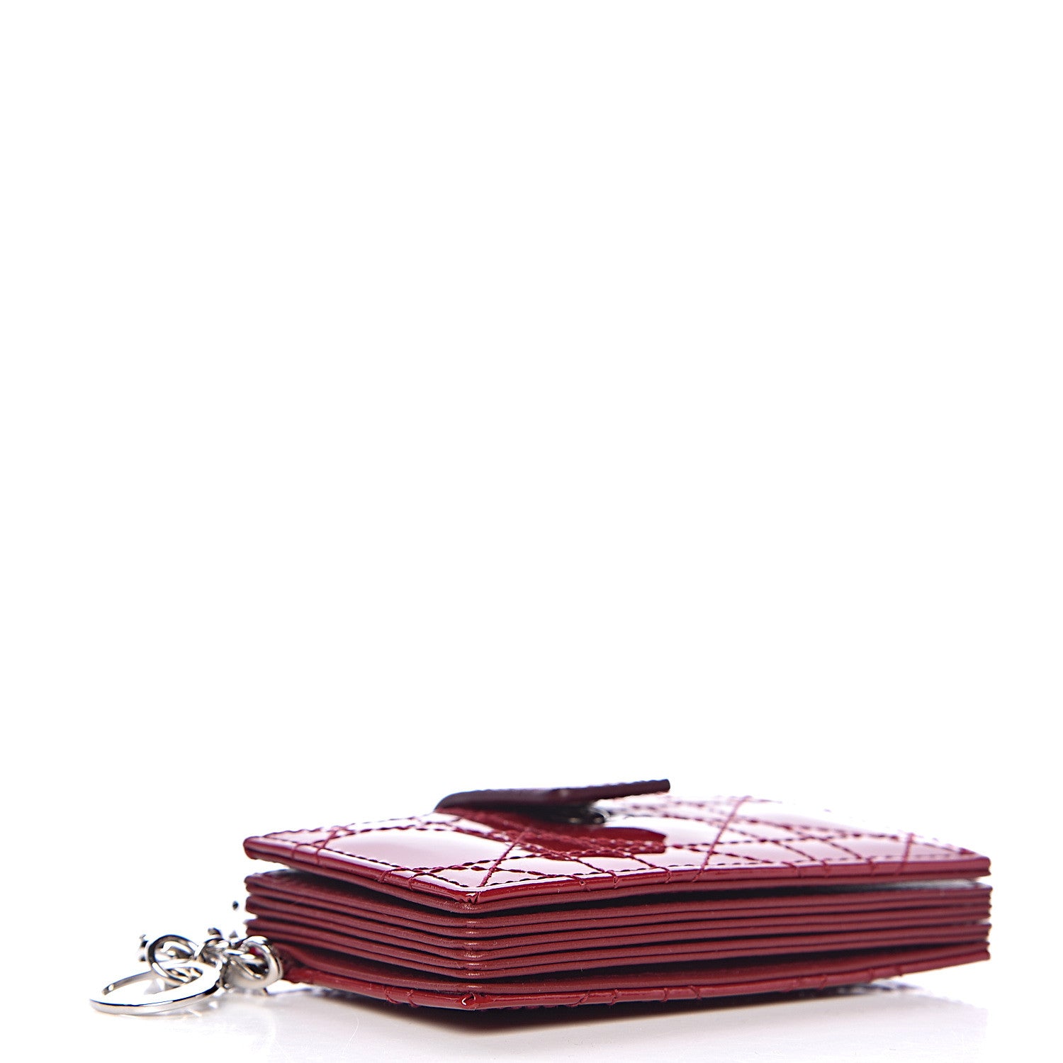 Christian Dior Patent Cannage Lady Dior 5-Gusset Card Holder Rouge Ceris 4 of 6