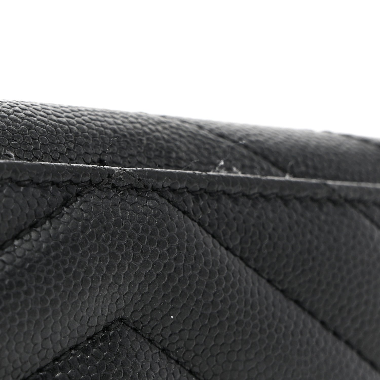 Saint Laurent Grain De Poudre Matelasse Chevron Small Monogram Envelope Wallet Black 8 of 8