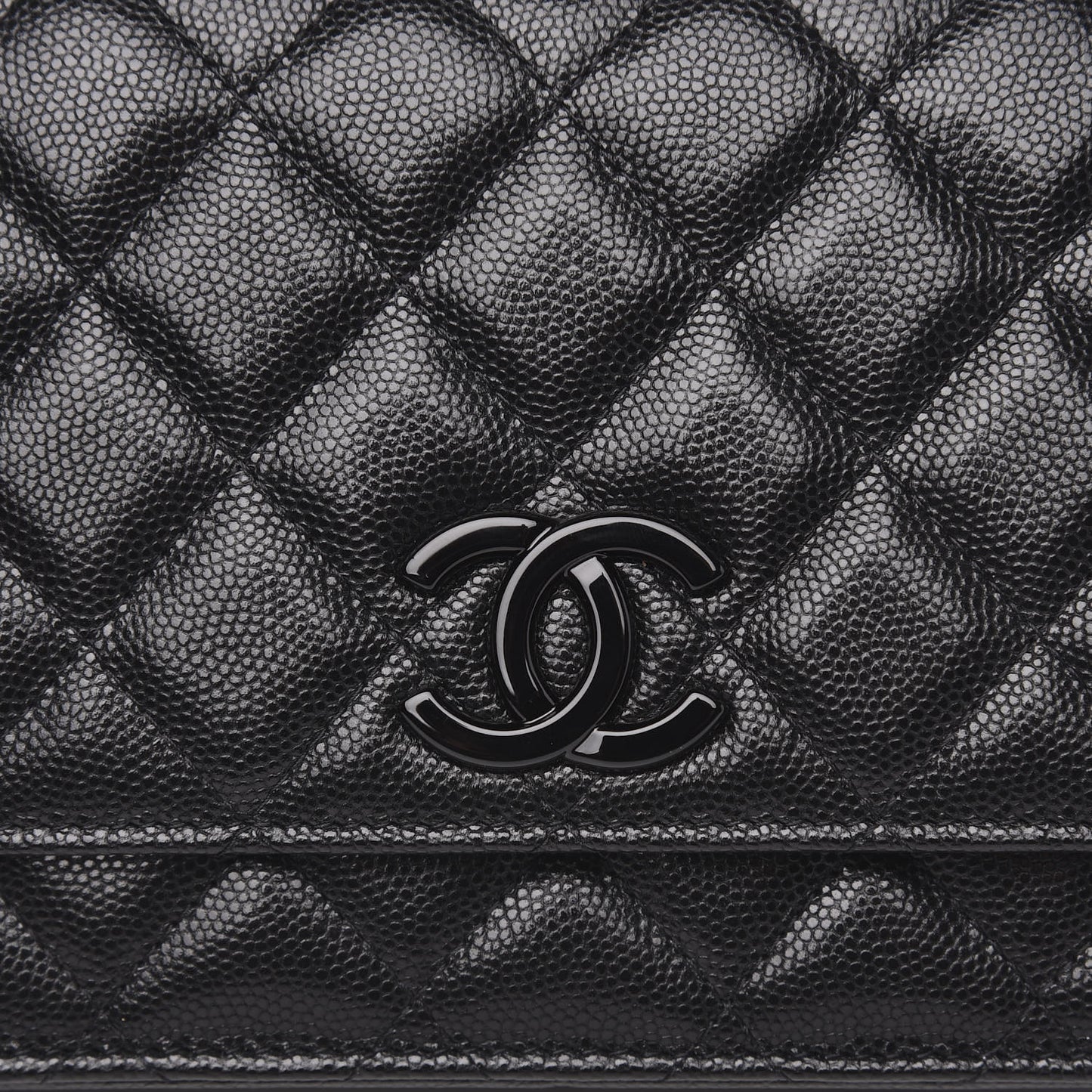 Caviar Quilted My Everything Wallet On Chain WOC Black