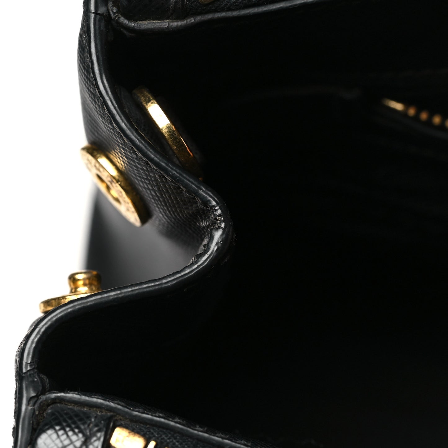 Saffiano Small Galleria Double Zip Tote Black