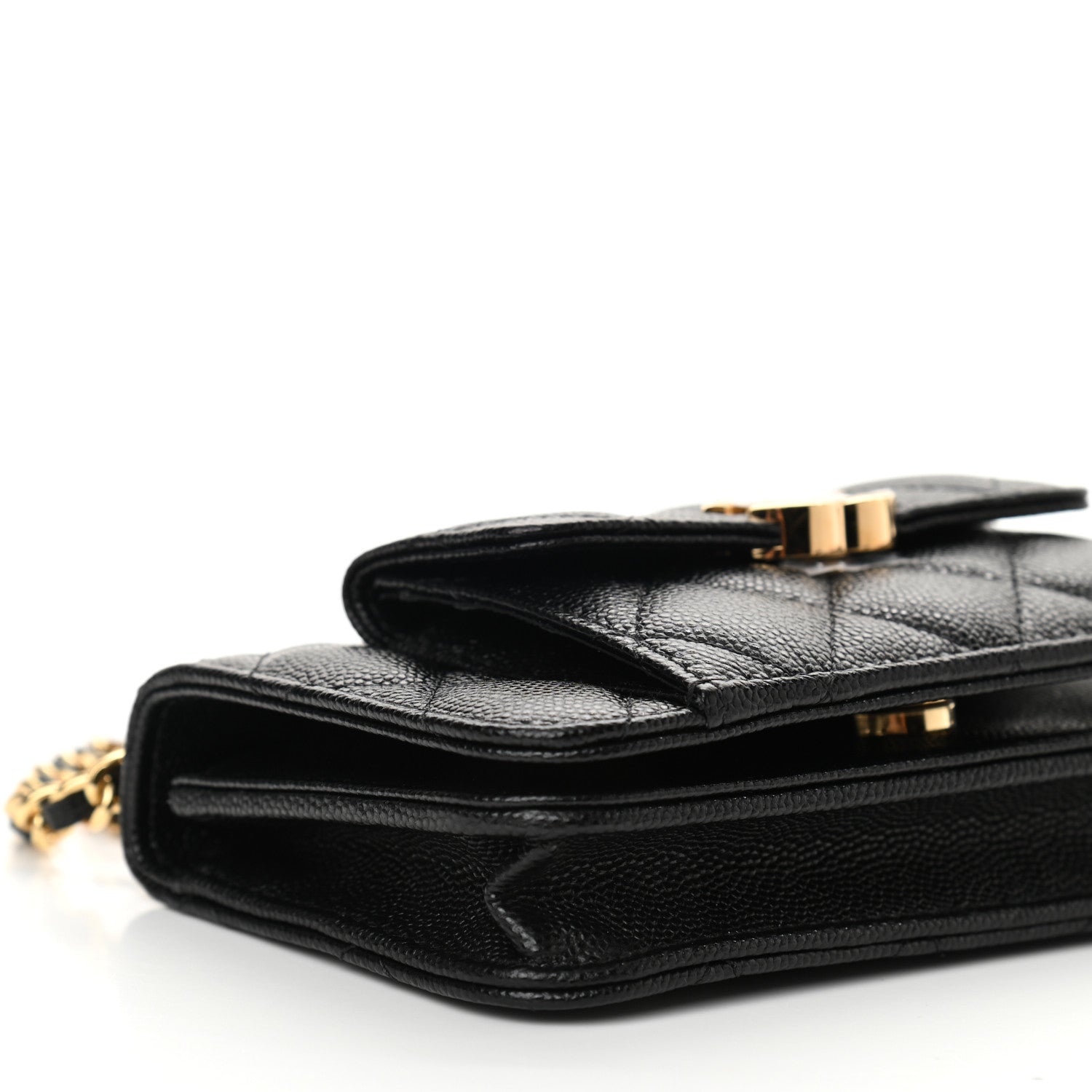 Chanel Caviar Quilted Pocket Twins Clutch With Chain Black 10 of 12