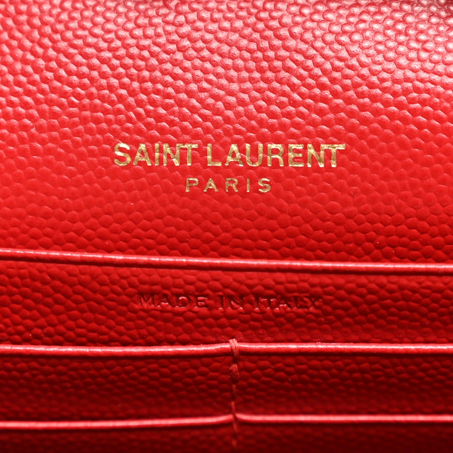 Grain De Poudre Matelasse Chevron Monogram Chain Wallet New Red
