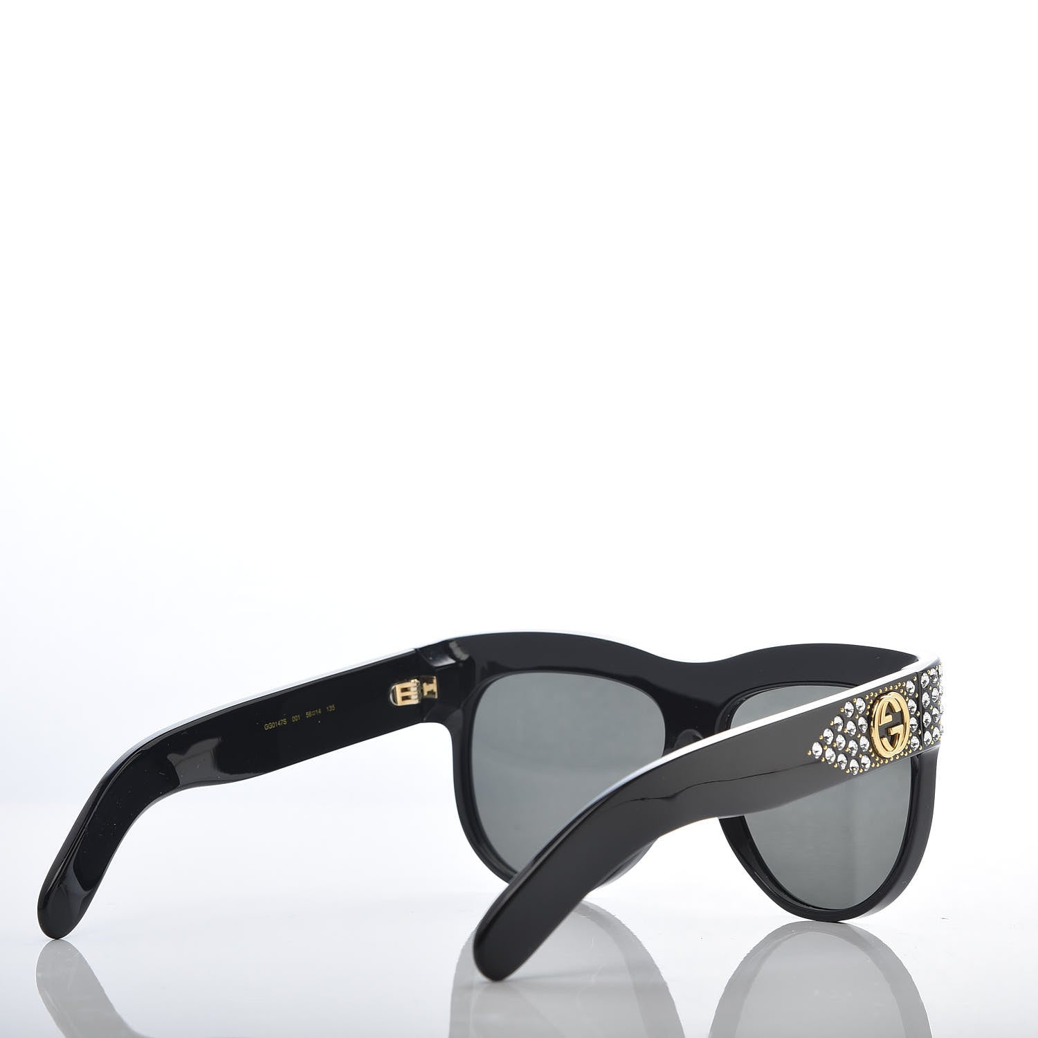 Gucci Acetate Crystal Sunglasses GG0147S Black 4 of 8