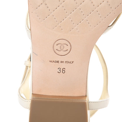 Chanel Calfskin Camellia Thong Sandals 36 Light Beige 6 of 8