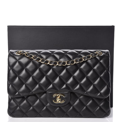 Chanel Lambskin Quilted Jumbo Double Flap Black 16 of 16