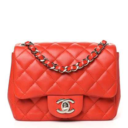 Chanel Lambskin Quilted Mini Square Flap Orange 1 of 14
